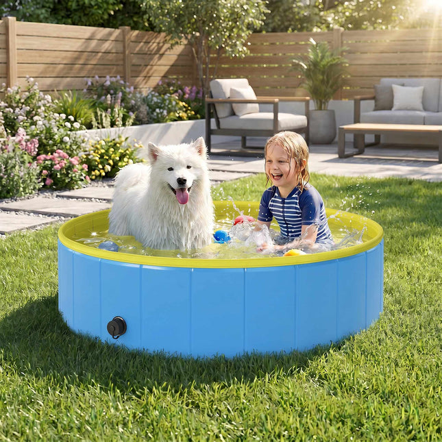 Piscine pliable pour chien, fond antidérapant, 120 x 30 cm