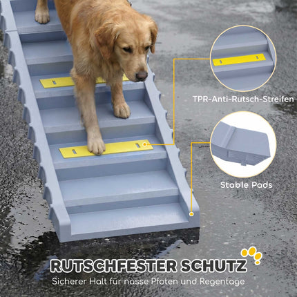 Rampe pliable pour chien à 10 marches, antidérapante, 154 x 40 cm, capacité de charge 25 kg