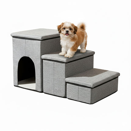 Escalier pliable pour chien, 3 marches avec rangement