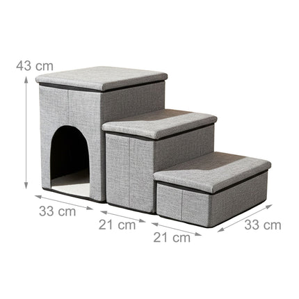Escalier pliable pour chien, 3 marches avec rangement