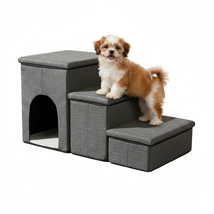Escalier pliable pour chien, 3 marches avec rangement