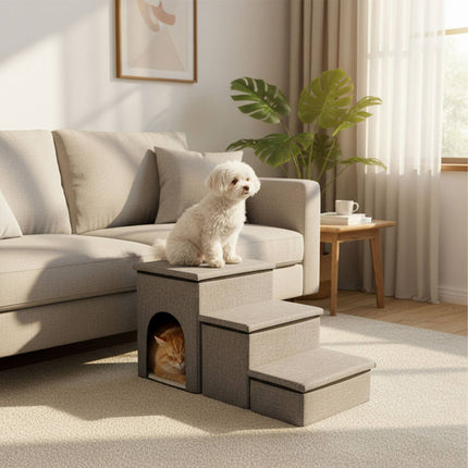 Escalier pliable pour chien, 3 marches avec rangement