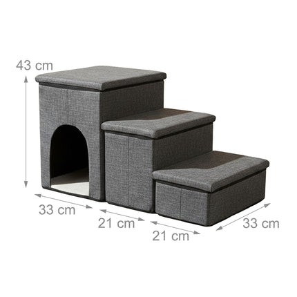 Escalier pliable pour chien, 3 marches avec rangement