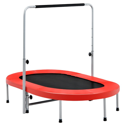 Zusammenklappbares Fitness-Trampolin mit verstellbarem Griff, Rot, 150 kg Tragkraft