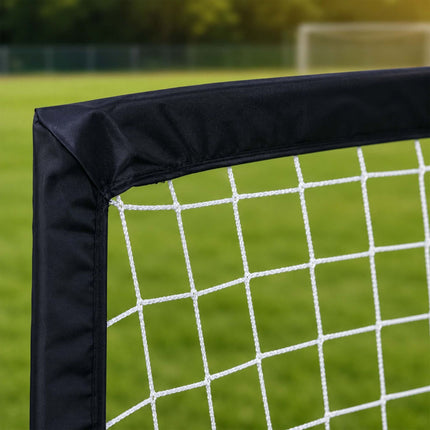 Faltbares Fußballtore-Set, Schwarz, mit Tragetasche