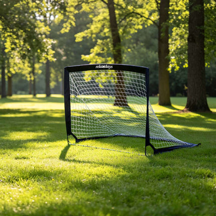 Faltbares Fußballtore-Set, Schwarz, mit Tragetasche