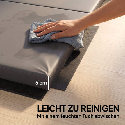 Tapis de gym pliable avec poignées, gris, 180 x 80 x 5 cm
