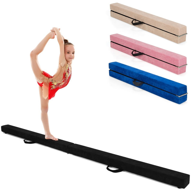 Klappbarer Gymnastik-Schwebebalken, 210cm, rutschfest, schwarz