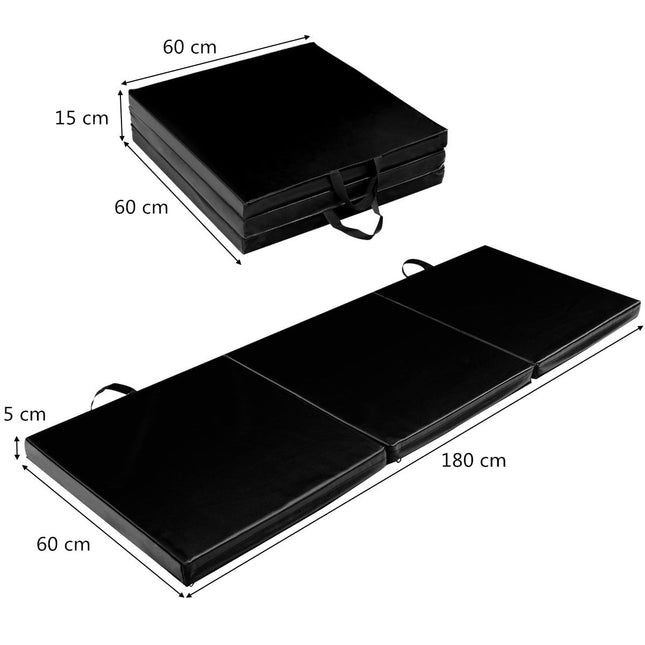 Tapis de gymnastique pliable, 183 x 61 x 5 cm, portable et facile à nettoyer