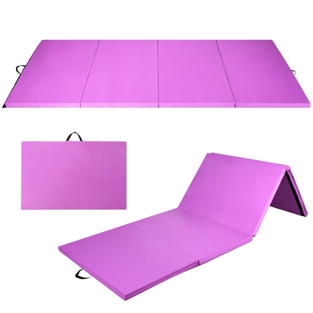 Tapis de gymnastique pliable, 240 x 116 x 5 cm, violet