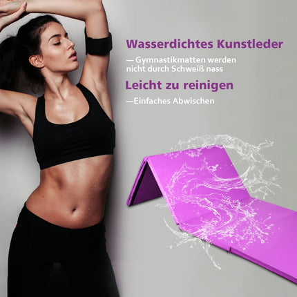 Tapis de gymnastique pliable, 240 x 116 x 5 cm, violet