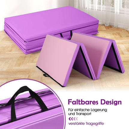 Klappbare Gymnastikmatte, 240x116x5 cm, Lila/Pink