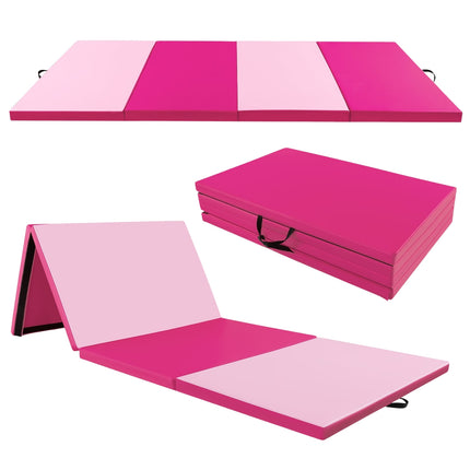 Tapis de gymnastique pliable, 300 x 117 x 5 cm, rose vif