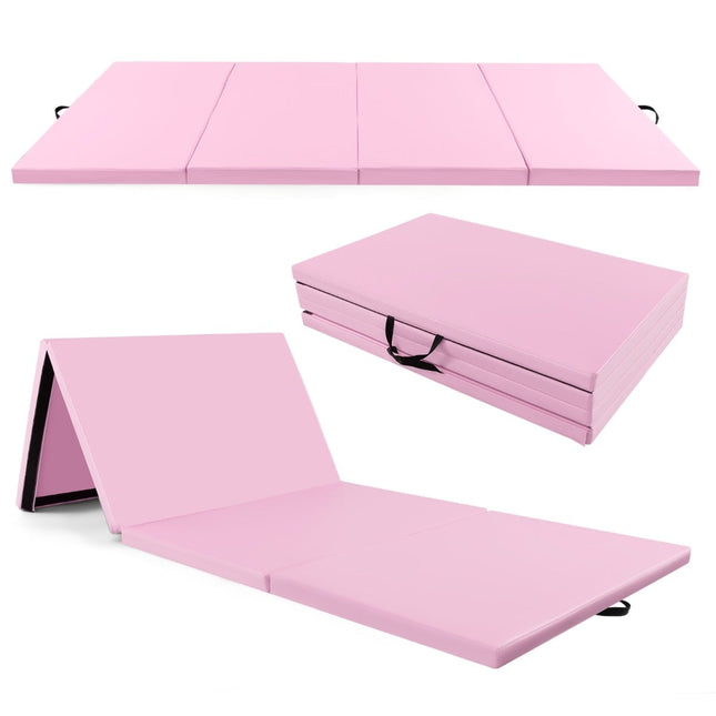Faltbare Gymnastikmatte, 300x117x5 cm, Pink, PU-Bezug