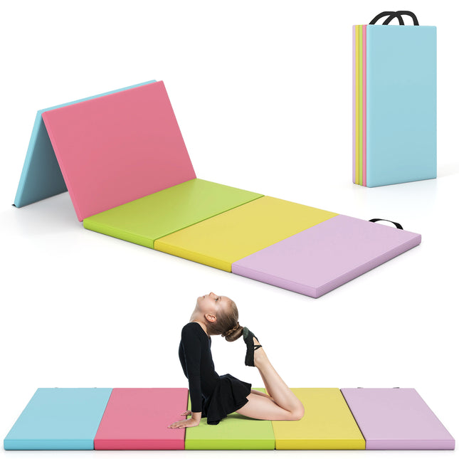 Tapis de gymnastique pliable en polyuréthane, 200 x 75 cm, facile à transporter