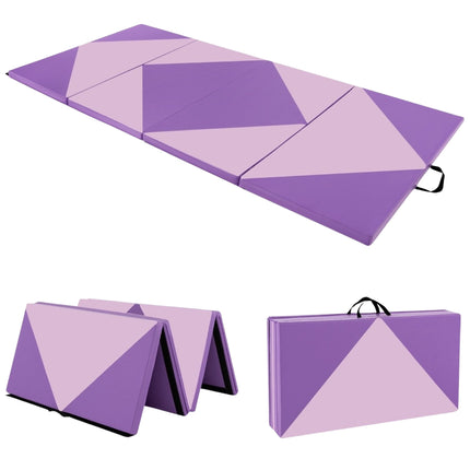Tapis de gymnastique pliable, portable, 240 x 117 x 5 cm, violet