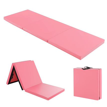 Faltbare Gymnastikmatte mit Tragegriffen – Rosa, 180x60 cm