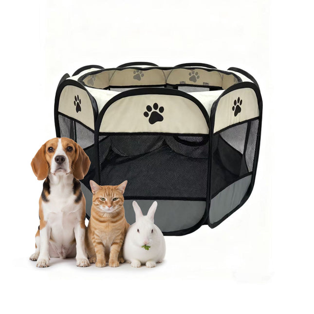 Parc pliable pour animaux de compagnie, utilisable à l'intérieur comme à l'extérieur, résistant aux intempéries
