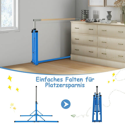 Klappbarer Kinder-Gymnastikbarren, höhenverstellbar, blau