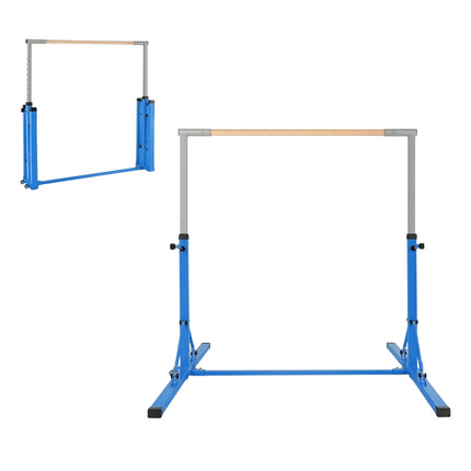 Klappbarer Kinder-Gymnastikbarren, höhenverstellbar, blau