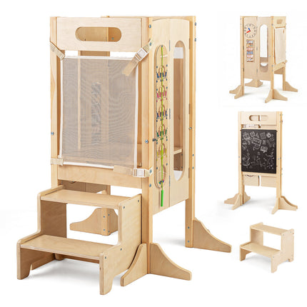 Faltbarer Lernturm mit Tafel & Sicherheitsnetz