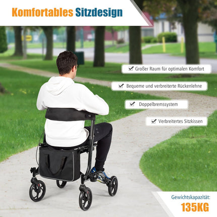 Faltbarer Rollator aus leichtem Aluminium, höhenverstellbar