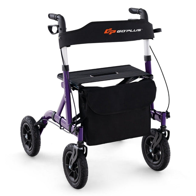 Déambulateur pliable et léger avec siège, aluminium, capacité de charge de 136 kg