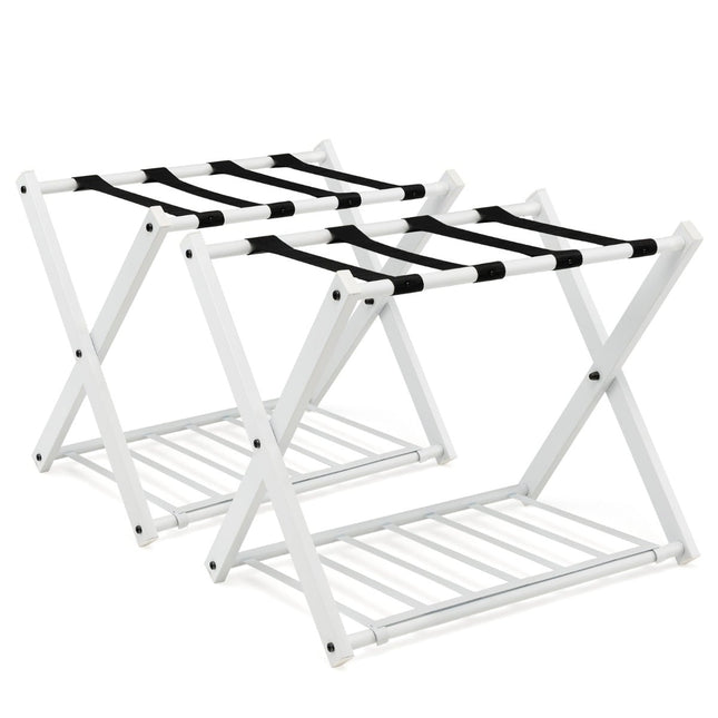 Porte-bagages pliable à 2 niveaux, en fer, capacité de 60 kg