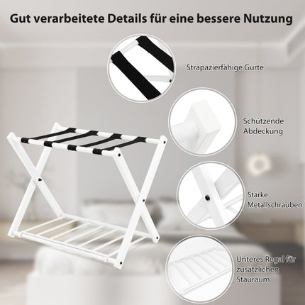 Faltbares Kofferablagen-Set, 2-stöckig, Eisen, 60kg Tragkraft