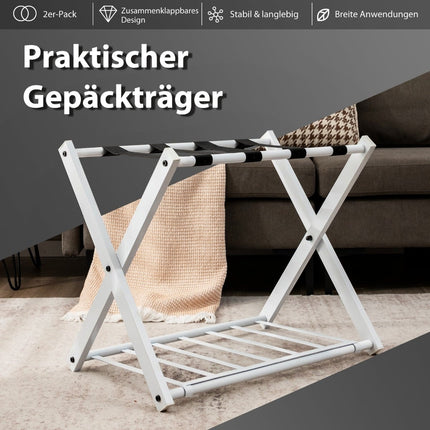 Faltbares Kofferablagen-Set, 2-stöckig, Eisen, 60kg Tragkraft