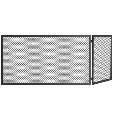 Pare-feu pliable en métal, 141 x 50 cm, noir