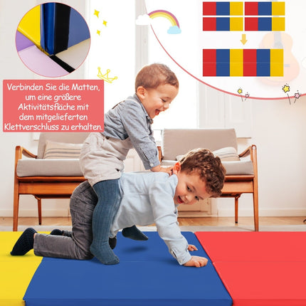Tapis de gymnastique pliable et antidérapant avec poignées, 180 x 60 cm