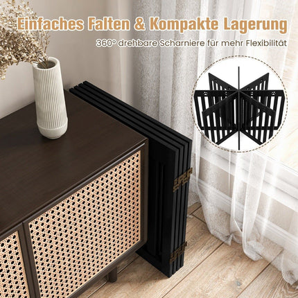 Faltbares Haustiertor – 4 Paneele, MDF, 203 x 60 cm, Braun