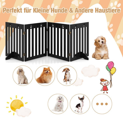 Faltbares Haustiertor – 4 Paneele, MDF, 203 x 60 cm, Braun