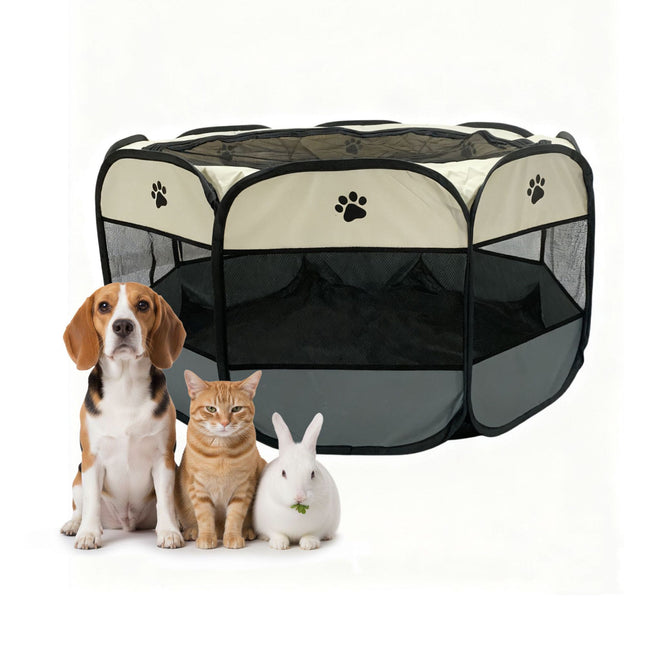 Parc pliable pour animaux de compagnie, intérieur/extérieur, fenêtres en filet