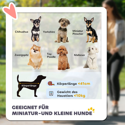 Poussette pliable pour animaux, 3 roues, fenêtres en filet, rouge, poids max. 10 kg