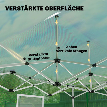 Serre pliable et escamotable, 295 x 200 x 270 cm, protection UV
