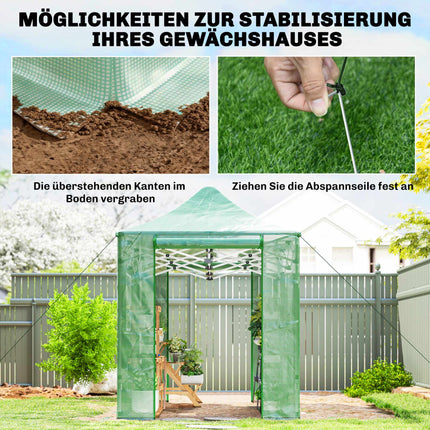 Serre pliable et escamotable, 295 x 200 x 270 cm, protection UV