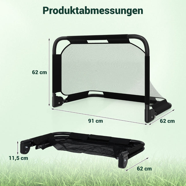 But de football pliable et escamotable avec mur cible, noir