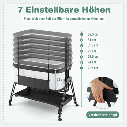 Lit bébé portable pliable à hauteur réglable