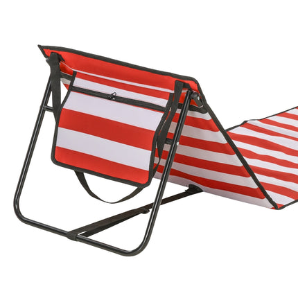 Faltbare rote Strandmatte – Verstellbare Sonnenliege, 142x51x40cm