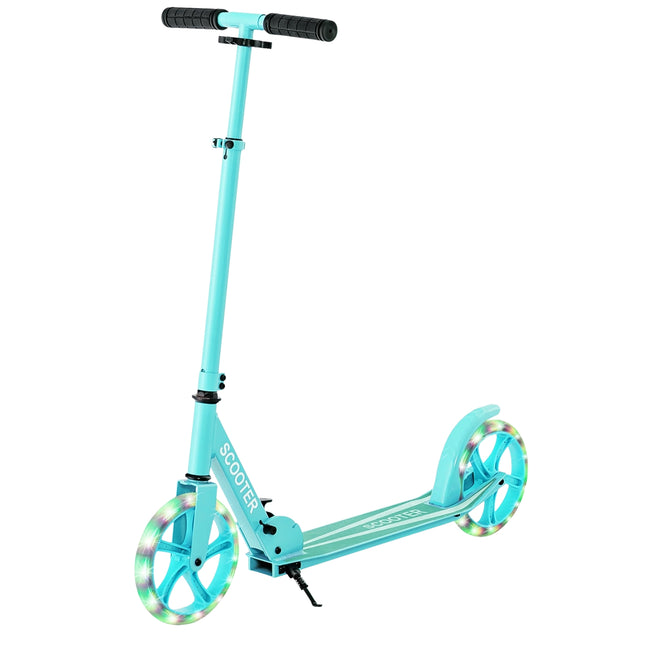 Trottinette pliable avec capacité de charge de 110 kg, roues LED réglables