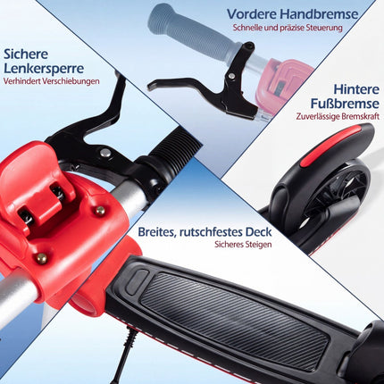 Trottinette pliable avec roues LED et guidon réglable
