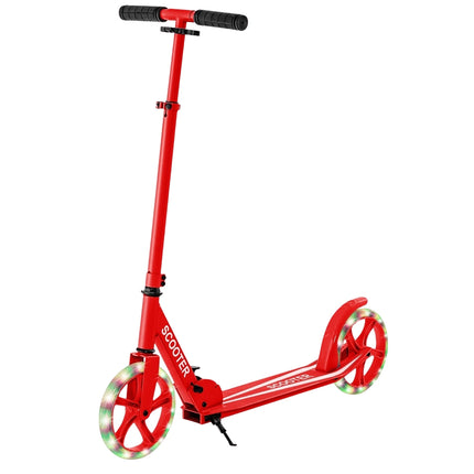 Klapproller mit LED-Rädern, höhenverstellbar, Rot
