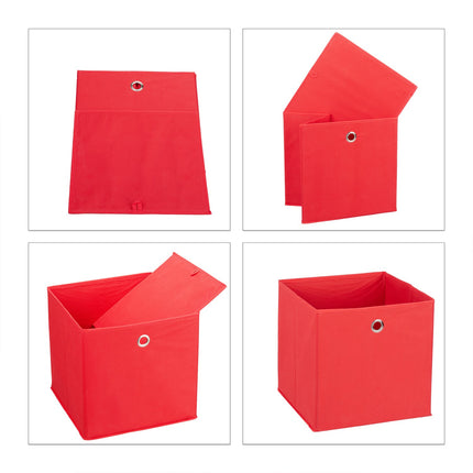 Paniers de rangement pliables, lot de 4, avec trous de préhension