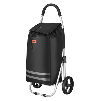 Chariot de courses pliable 45L noir, intérieur isotherme