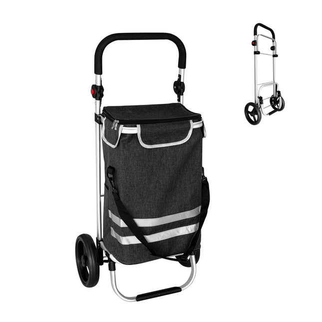 Chariot de courses pliable, capacité 45 L, sac isotherme