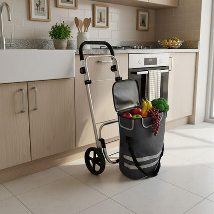 Chariot de courses pliable, 45 L, sac isotherme, capacité de 35 kg
