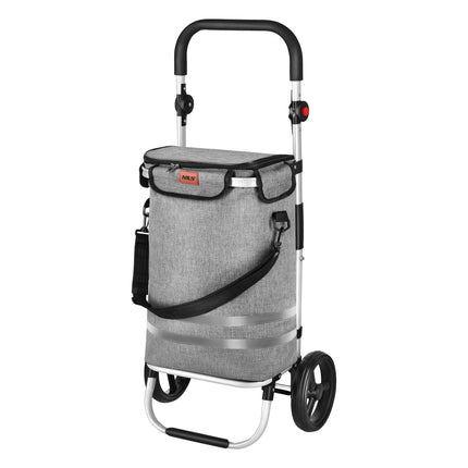Chariot de courses pliable 50 L, gris, isolation thermique