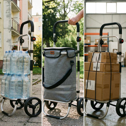 Chariot de courses pliable 50 L, gris, isolation thermique